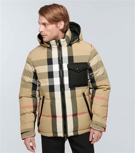 burberry reversible beige & black down rutland jacket|Burberry cashmere check scarf beige.